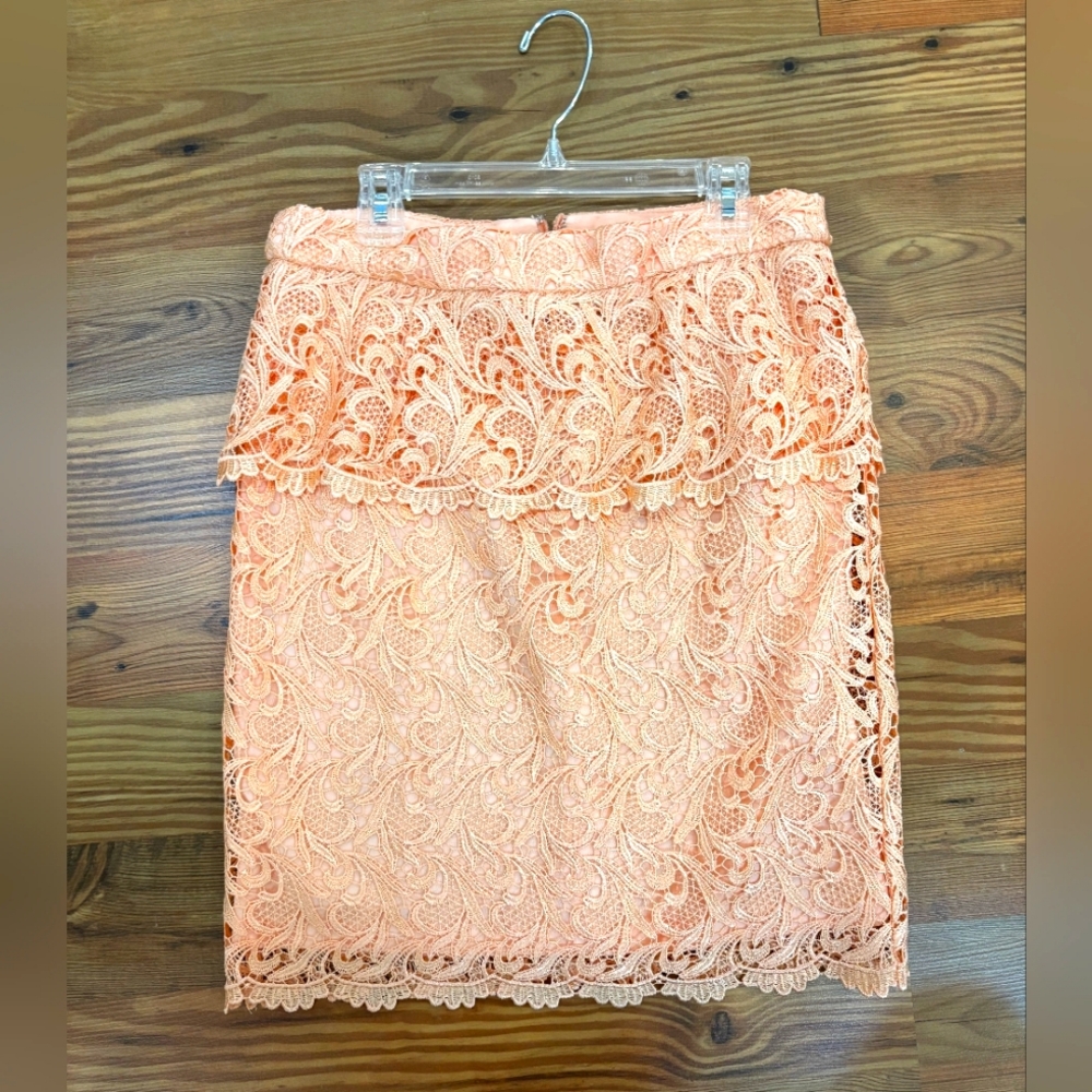 Elegant Lace Peach Skirt